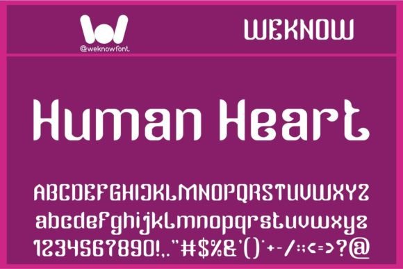 Human Heart Font: A Modern Display Typeface for Headlines