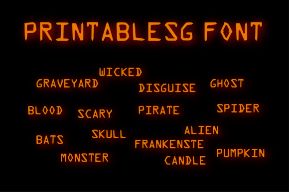 Printablesg: A Cheeky Display Font for Spooky Editorial Design