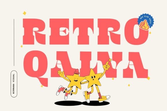 Retro Qalva Display Font for Crafters and Product Makers