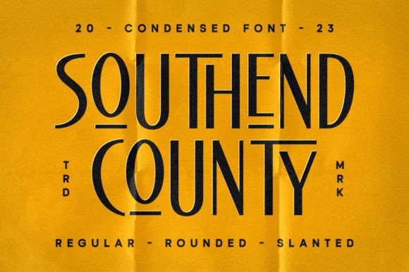 Southend County: A Condensed Display Font with Classic Elegance