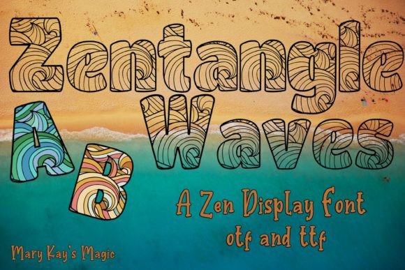 Zentangle Waves: A Display Font for Captivating Brand Stories